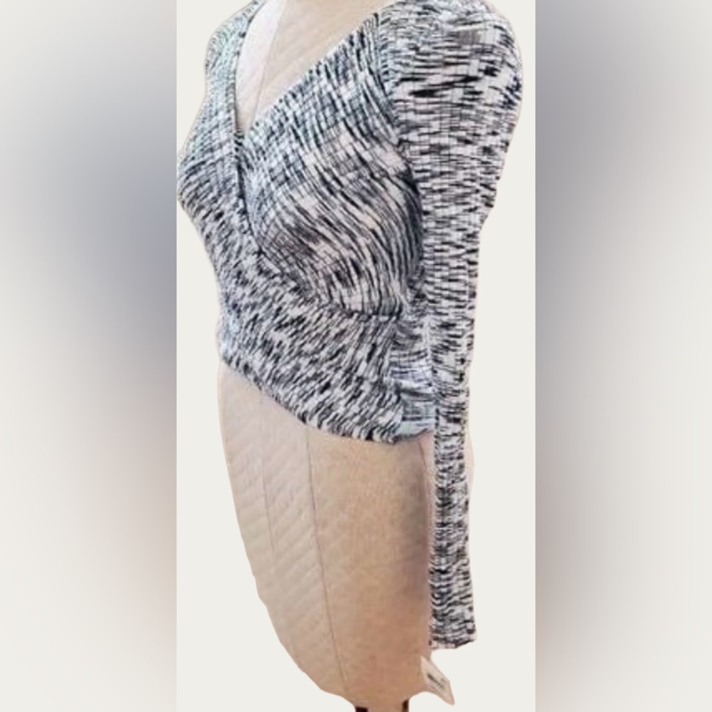 INC International Concepts Blue and White Crisscross Top NEW with Tags